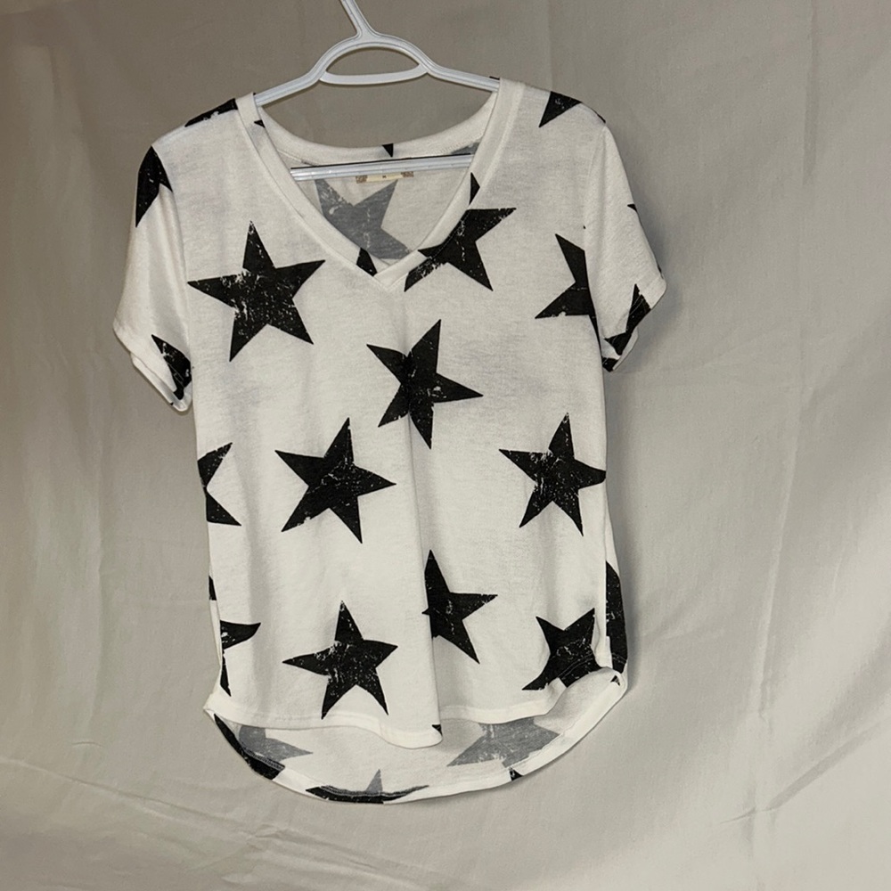 White T-shirt with black stars
